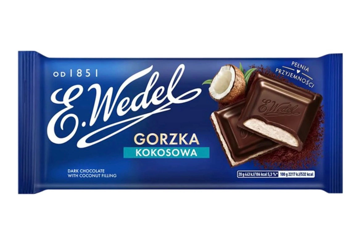 WEDEL COCONUT FILLED DARK CHOCOLATE, 100 g