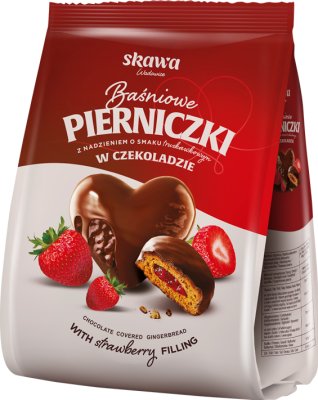 Skawa Gingerbread in Chocolate with Strawberry Filling