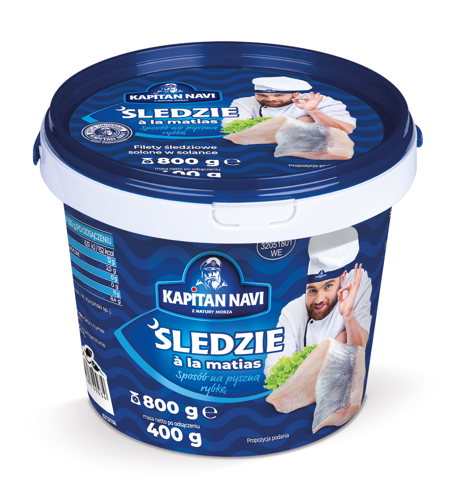 Kapitan Navi sildefilet saltede 800g