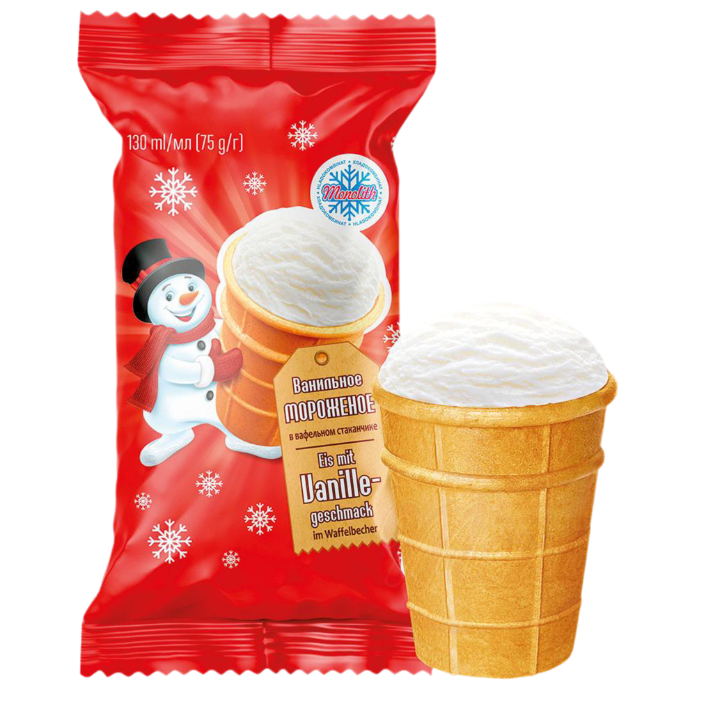 Monolith Vanilla Ice Cream in Waffle Cup 80g
