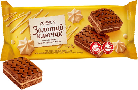 ROSHEN Biscuit Cake Golden Key Condensed Milk 180g