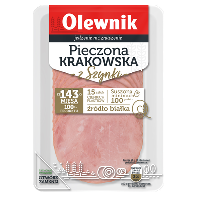 Oлеwnik Baked Krakowska Ham Sausage 90g (10 pcs)