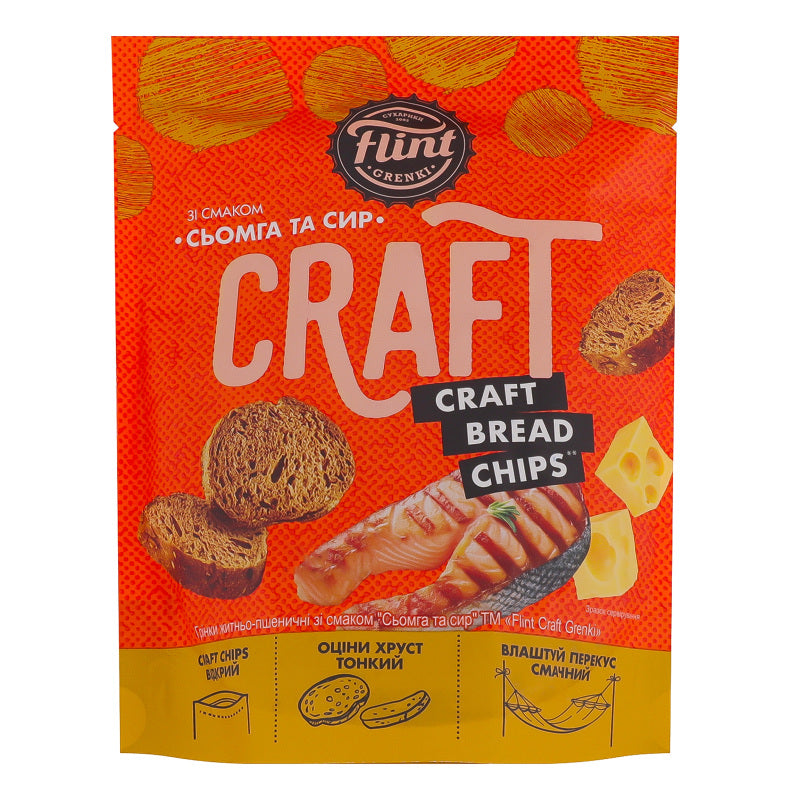 Flint Rye-Wheat Croutons with Salmon and Cheese Flavour 80 g