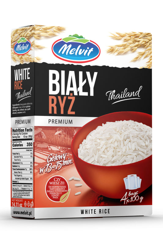 Melvit white rice 4 x 100g