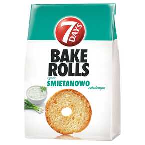 7DAYS Bake Rolls Sour Cream & Onion Toasted Bread Snacks 150g