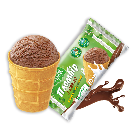 Cocoa Flavour Ice Cream in Wafer Cup 70 g