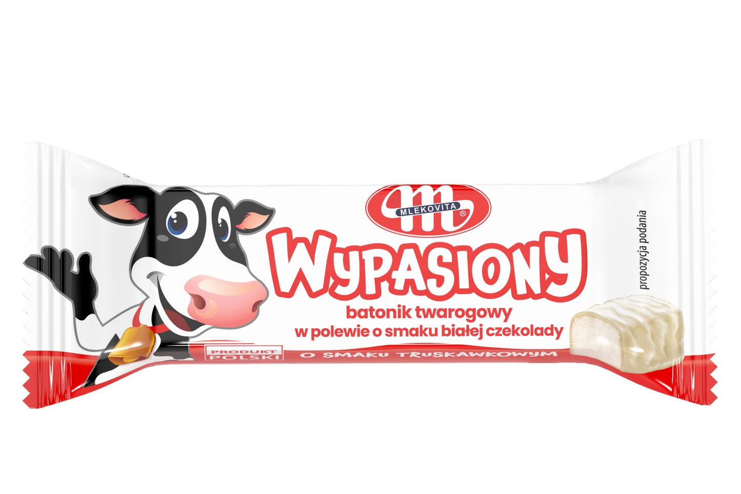 Strawberry Quark Bar with White Chocolate Flavour Coating 40 g — Mlekovita