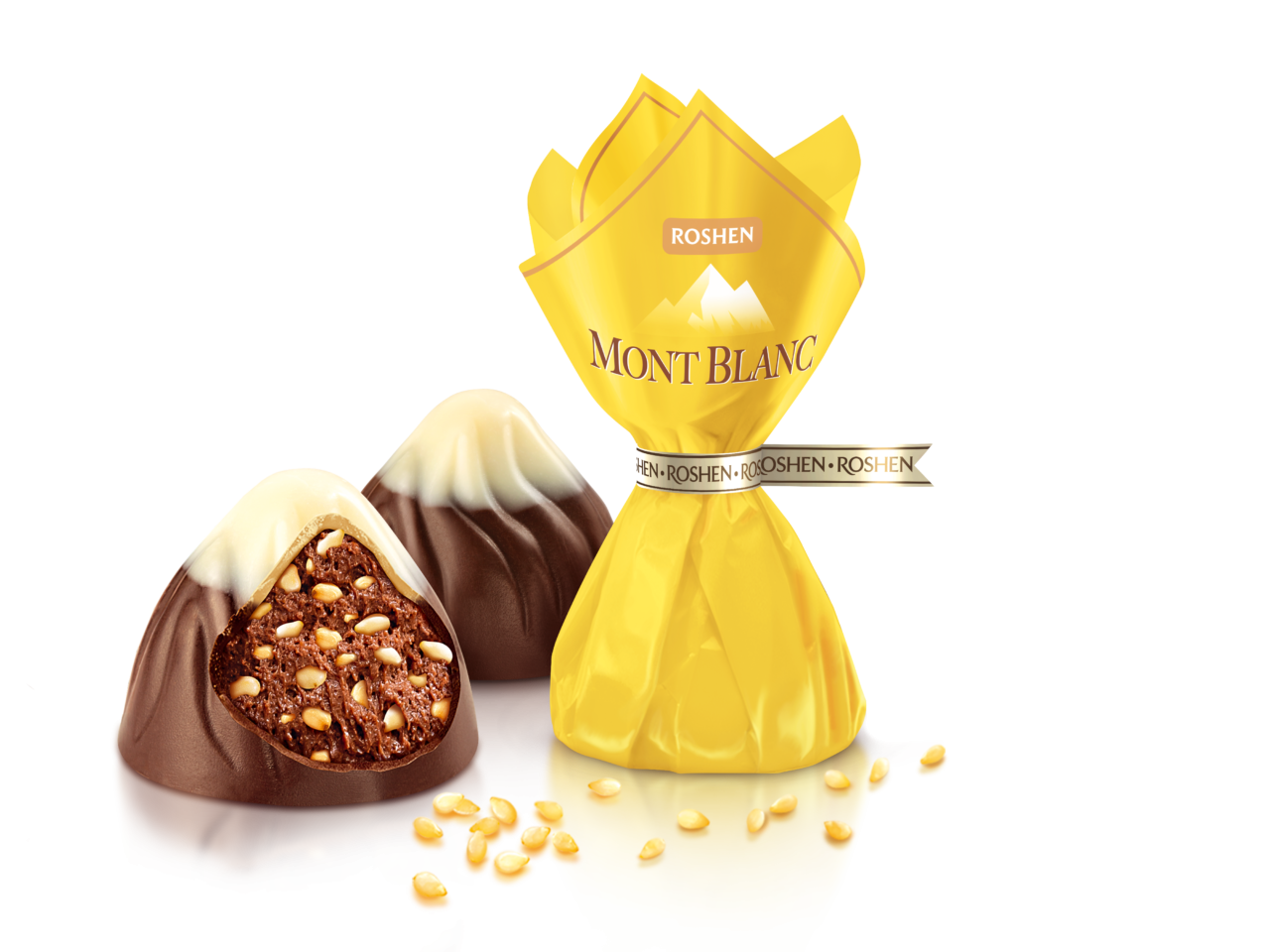 Roshen Mont Blanc with Chocolate and Sesame