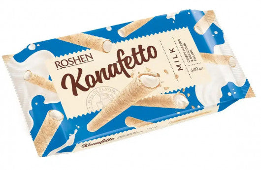 Roshen Konafetto Wafer Rolls with Cream Filling 140g