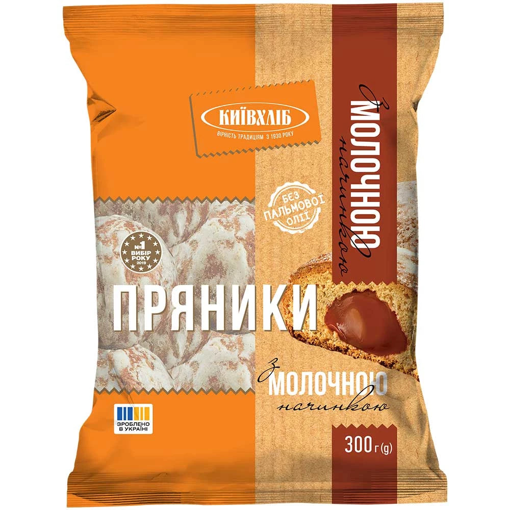 Kyivkhlib Gingerbread with Milk Filling 300g