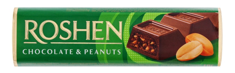 Roshen milk chocolate with crisps and peanuts 38g