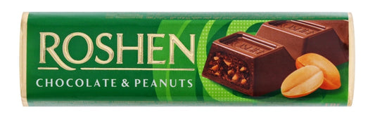Roshen milk chocolate with crisps and peanuts 38g